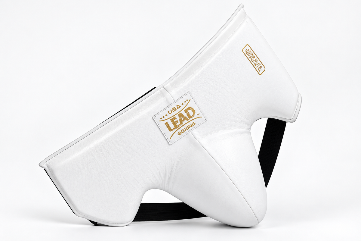LEAD ELITE Groin Protector Cup (White/Gold)
