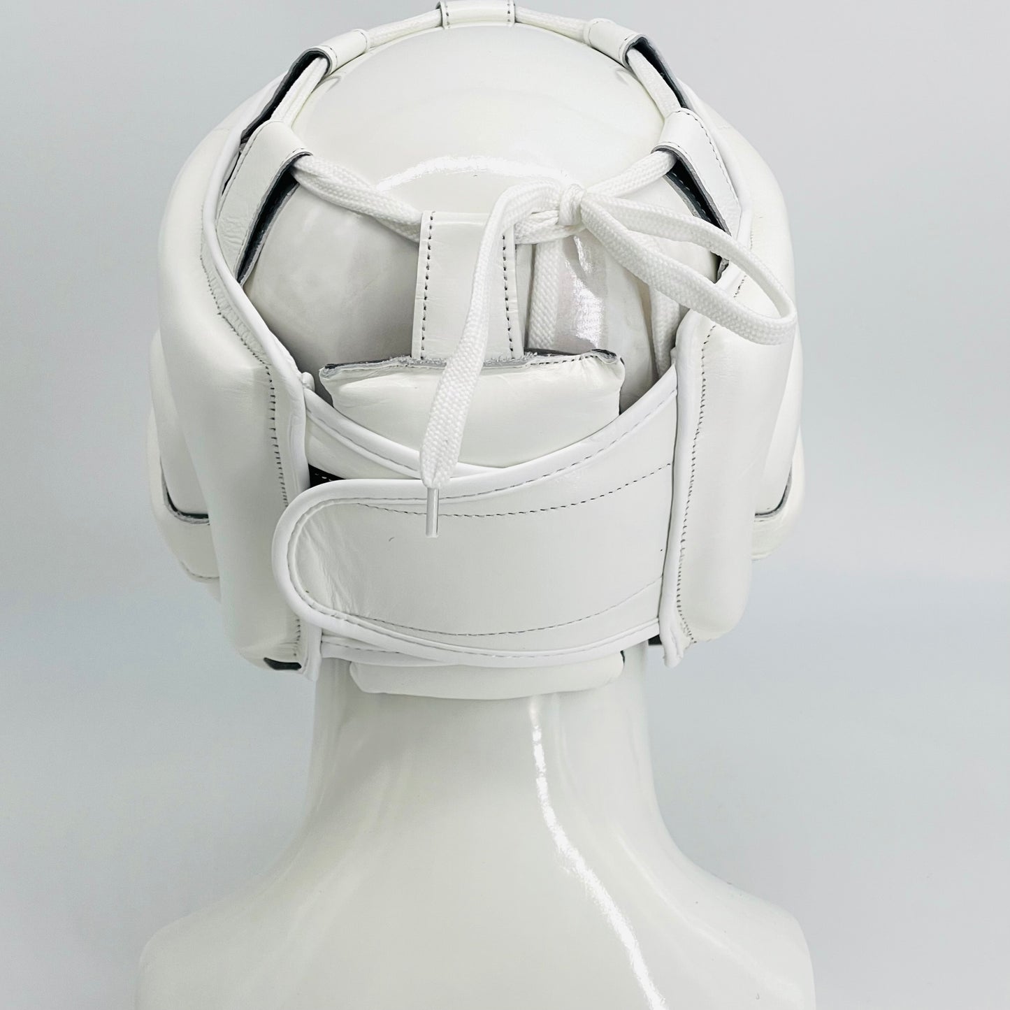 LEAD Open Face Headgear (White -Silver Logo)