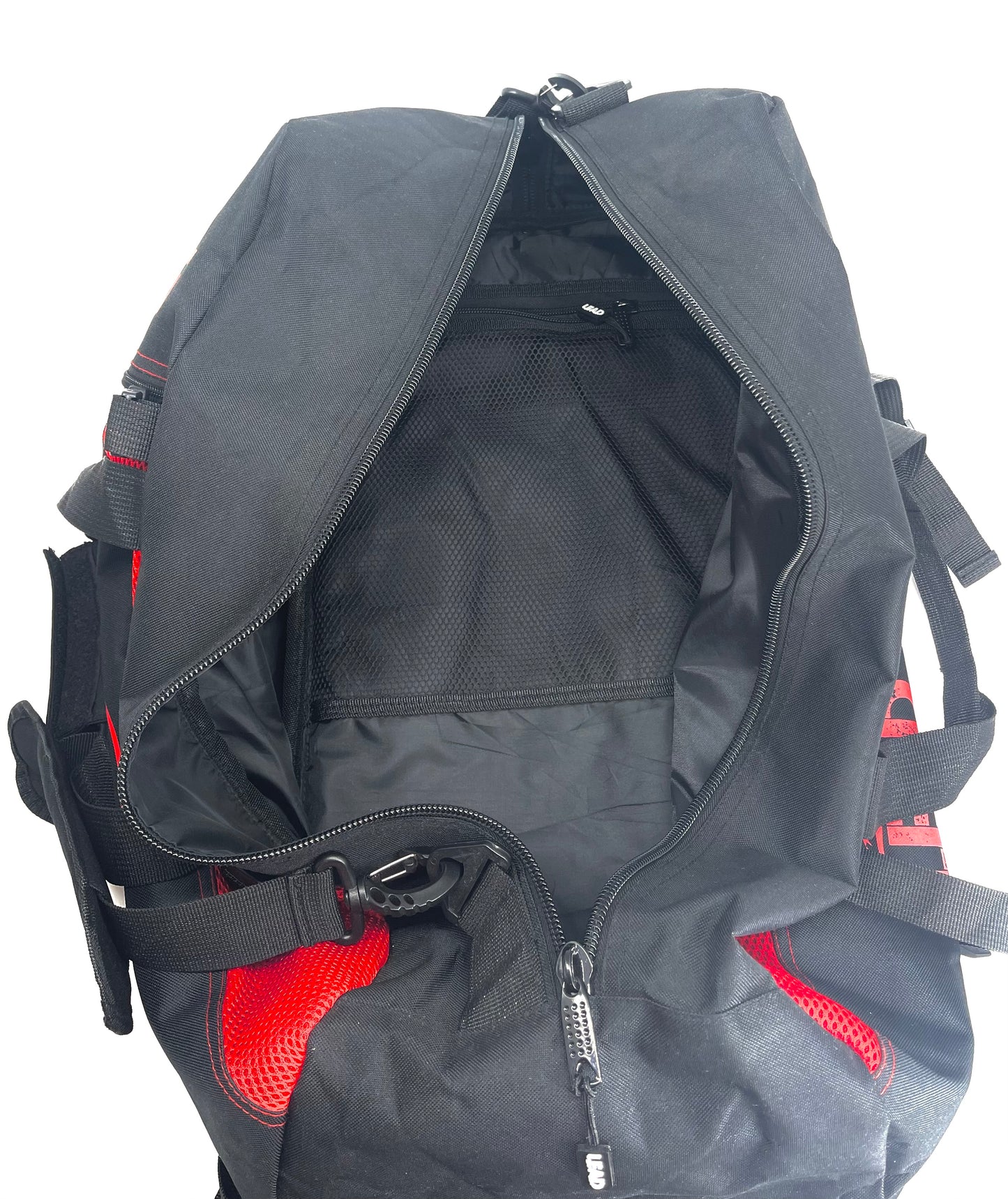 LEAD BOXING Duffel Bag/Backpack (Black - Red)