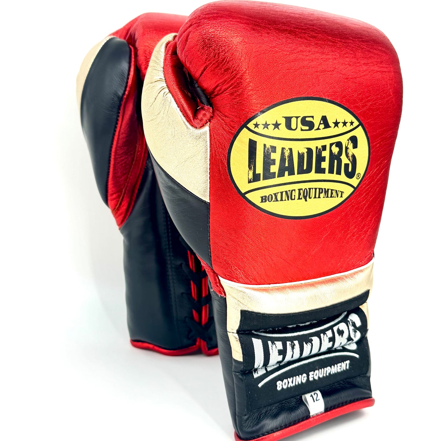 SuperLEAD MEX  Boxing Gloves LACED (Red-Gold -Black)