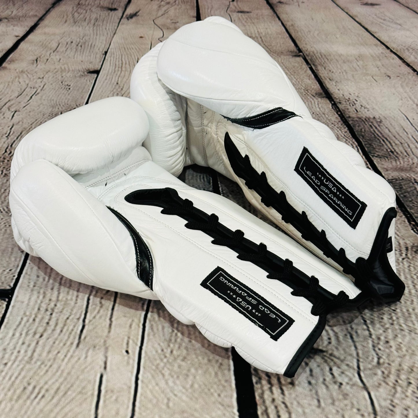 LEAD Sparring Gloves Laced (WHITE)