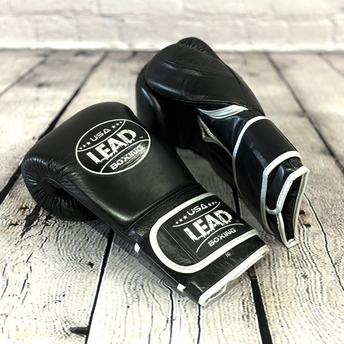 LEAD PRO Training Velcro Gloves ( Black- Silver Logo )