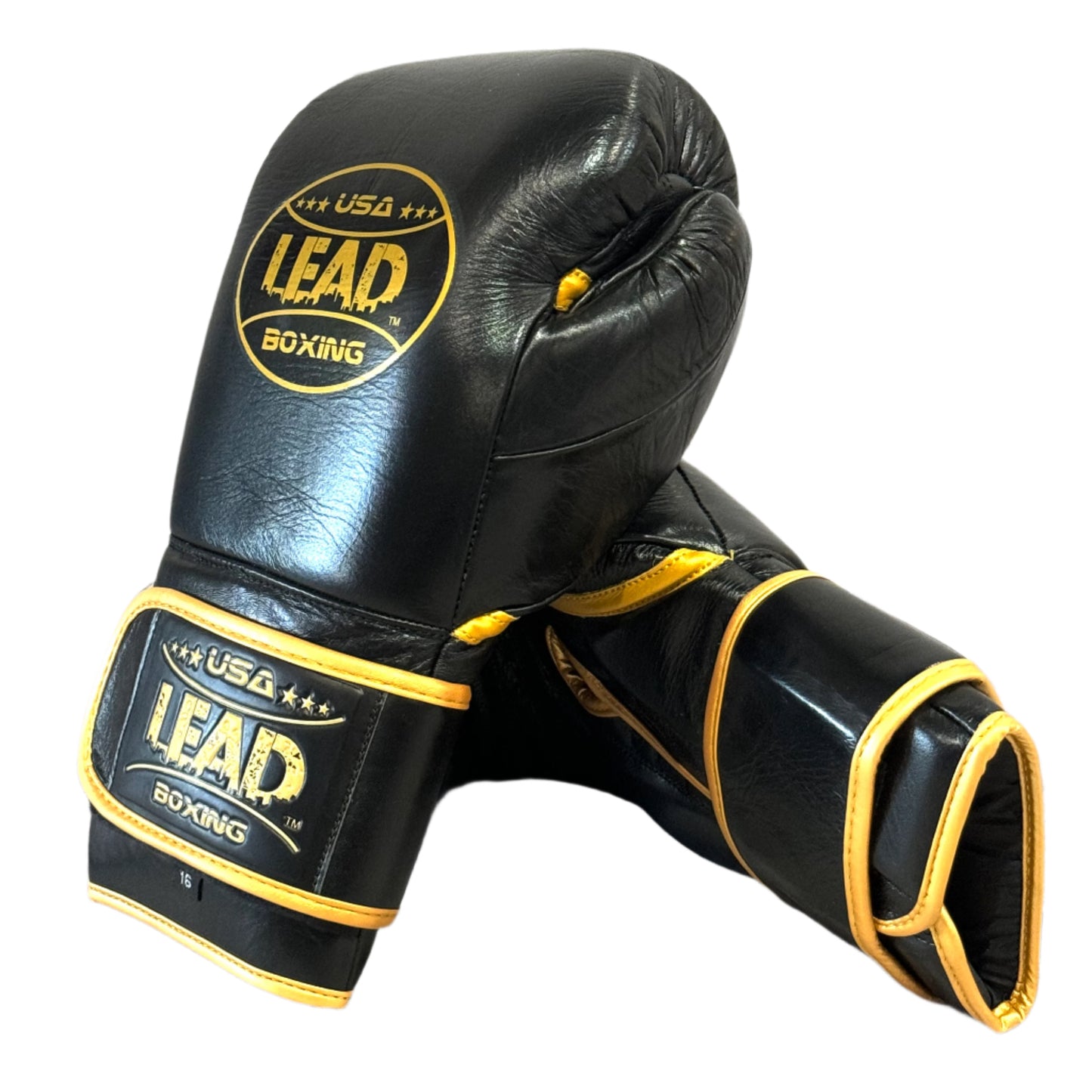 LEAD PRO Training Velcro Gloves ( Black-Gold Logo )