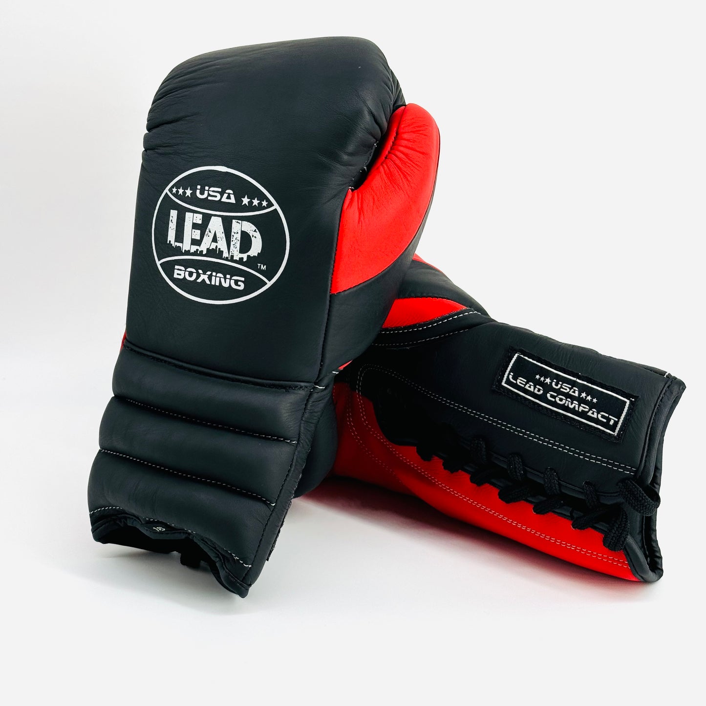 Lead Compact Sparring Gloves (Matte Black -Matte Red )