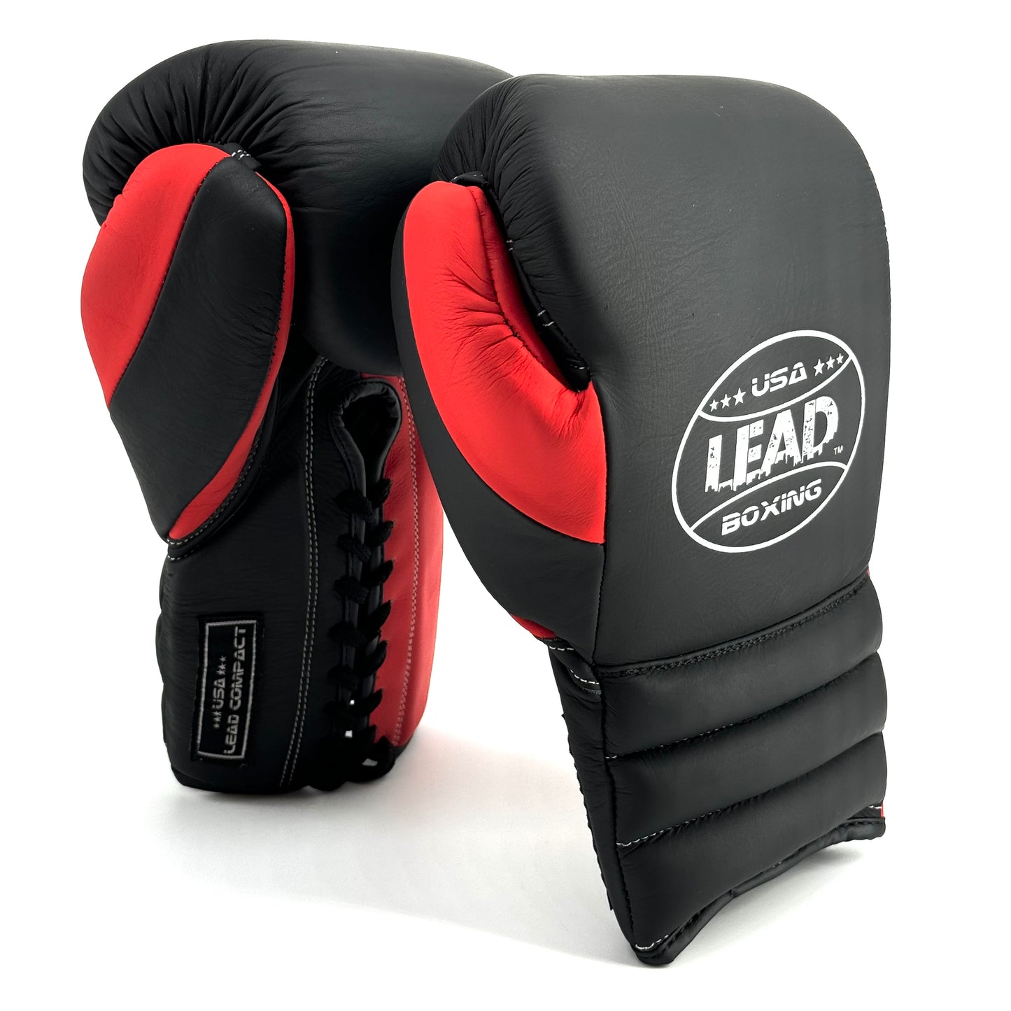 Lead Compact Sparring Gloves (Matte Black -Matte Red )