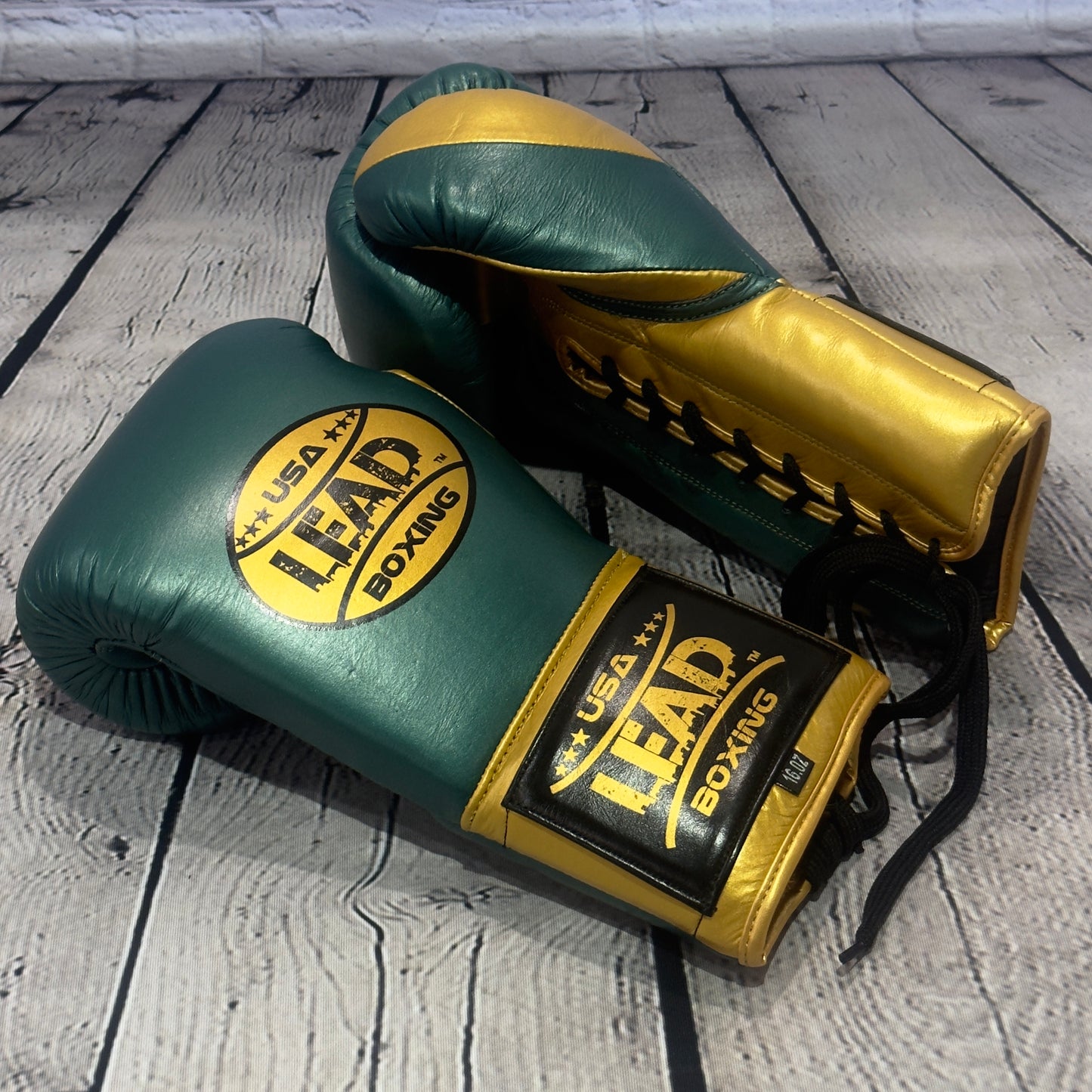 LEAD PRO-TECH Sparring Gloves (Metallic Green /Gold)