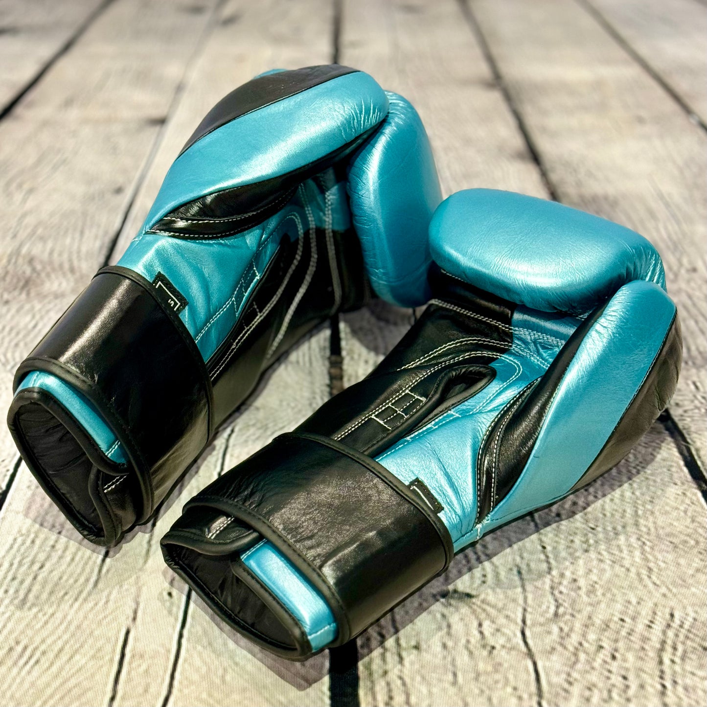 LEAD PRO Training Velcro Gloves (Teal Metallic - Black)