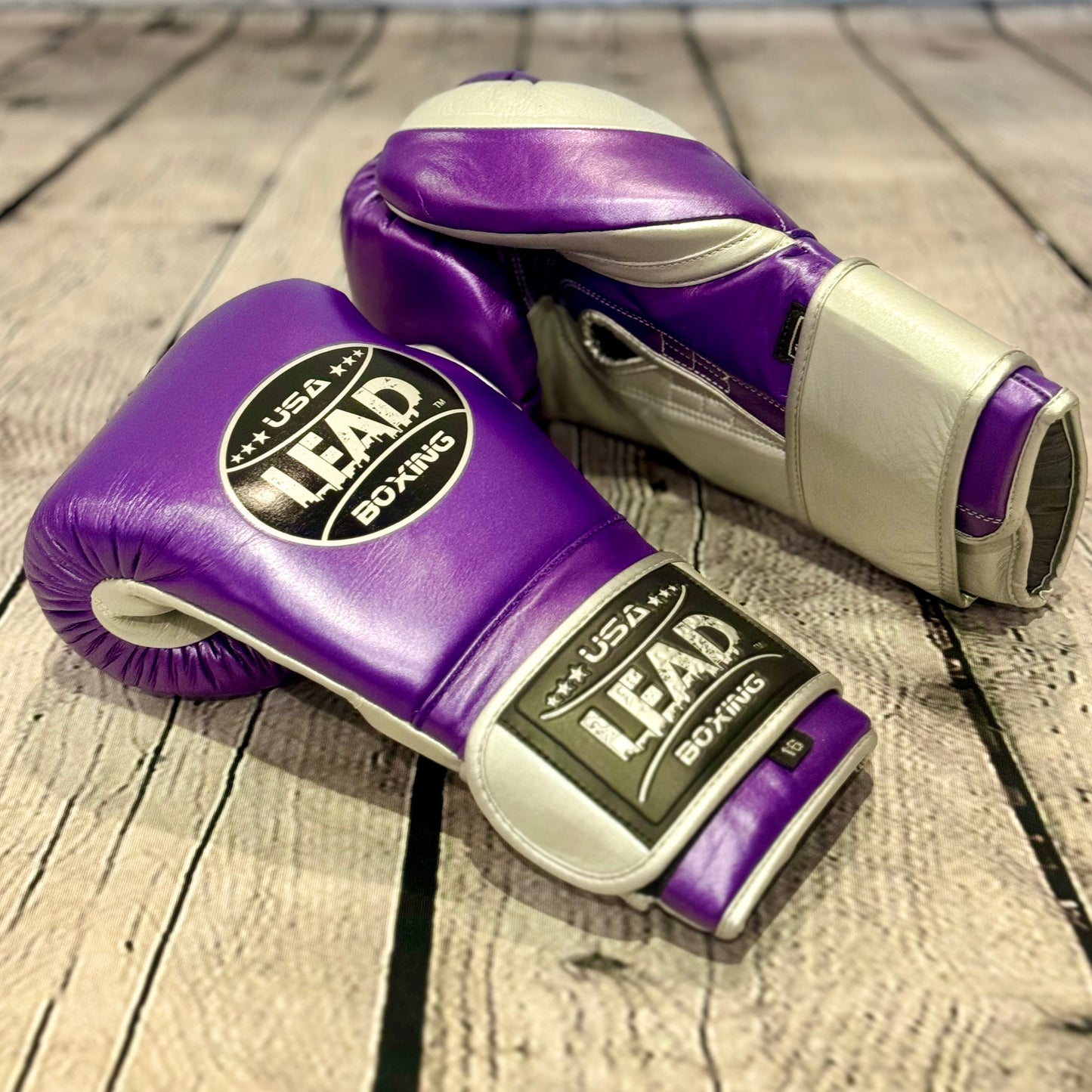 LEAD PRO Training Velcro Gloves (Purple Metallic -Silver)
