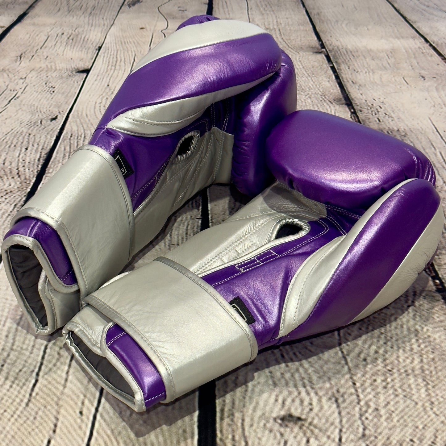 LEAD PRO Training Velcro Gloves (Purple Metallic -Silver)