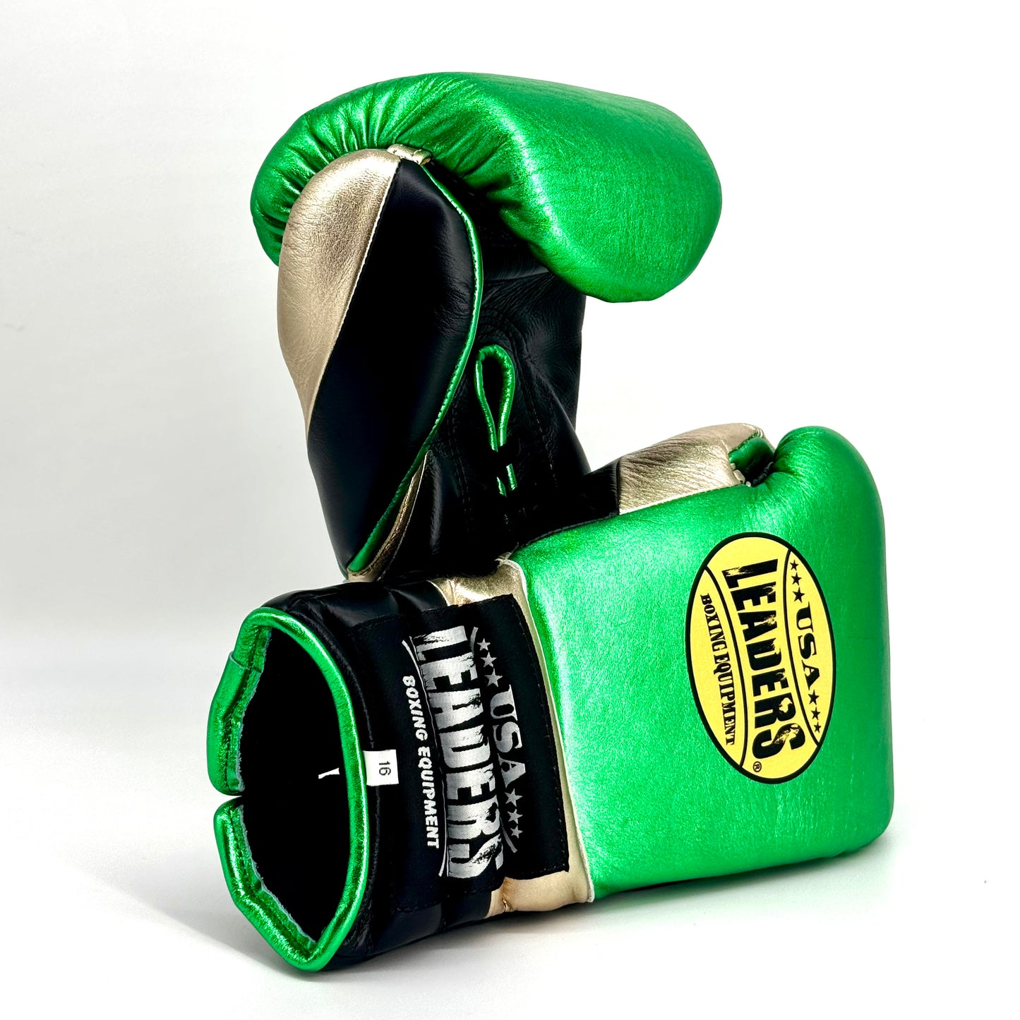 SuperLEAD MEX  Boxing Gloves LACED (Green -Gold -Black)