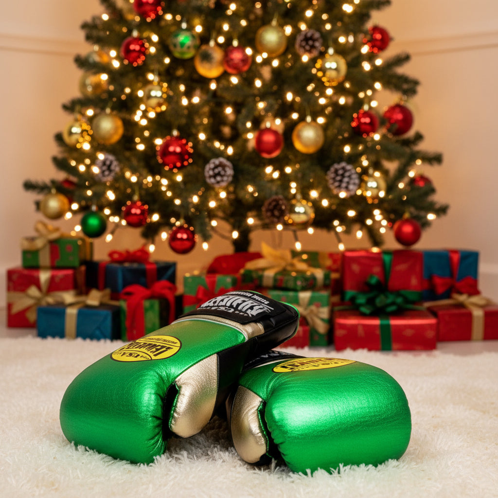 SuperLEAD MEX Boxing Gloves LACED (Green -Gold -Black)