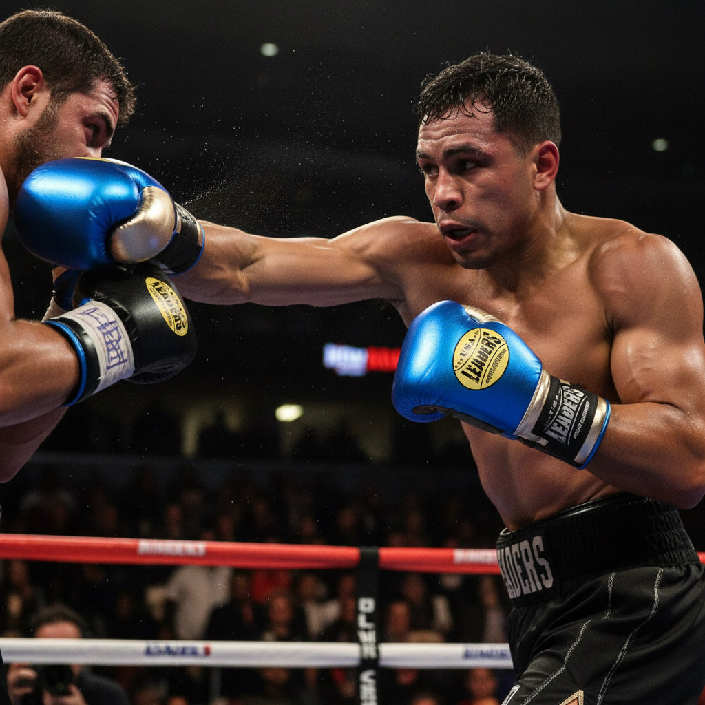SuperLEAD MEX  Boxing Gloves LACED (Blue-Gold -Black)