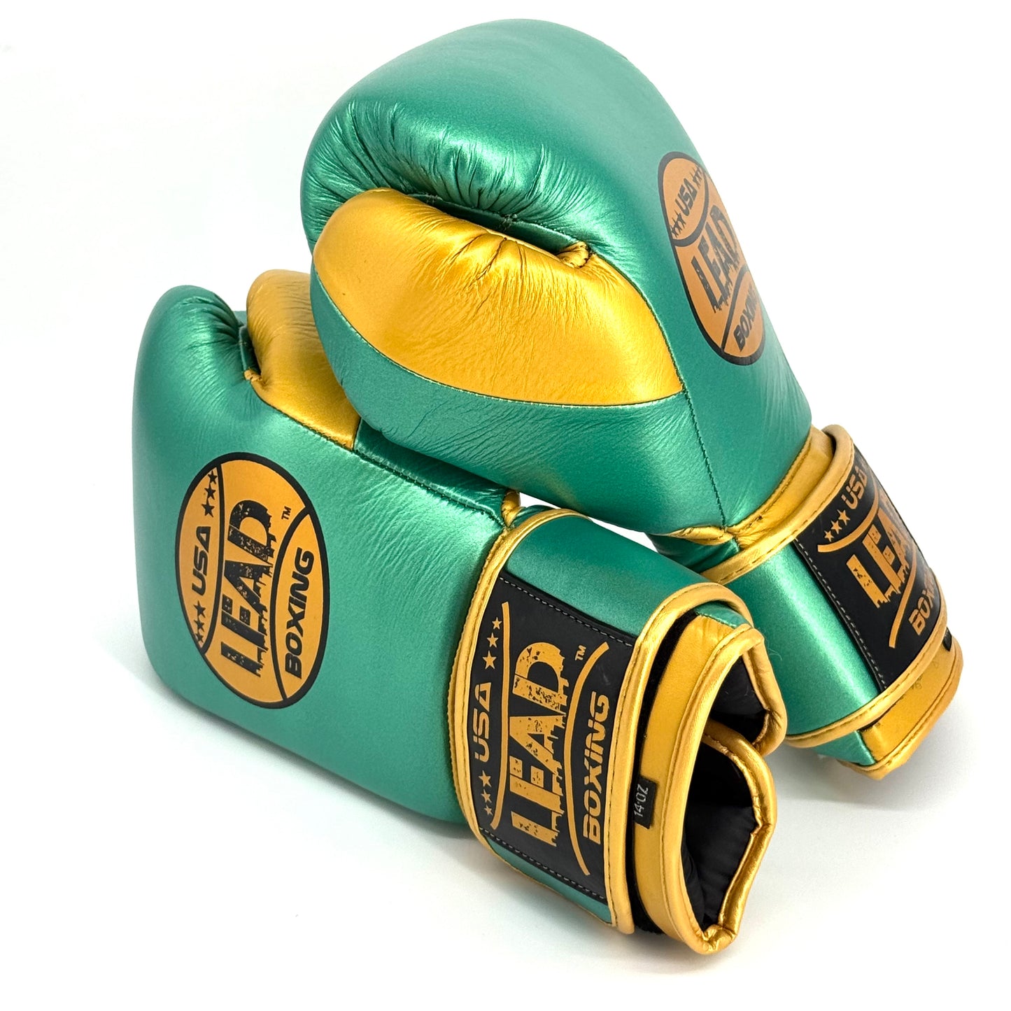LEAD Pro-Tech Gloves Velcro (Metallic Green-Gold)