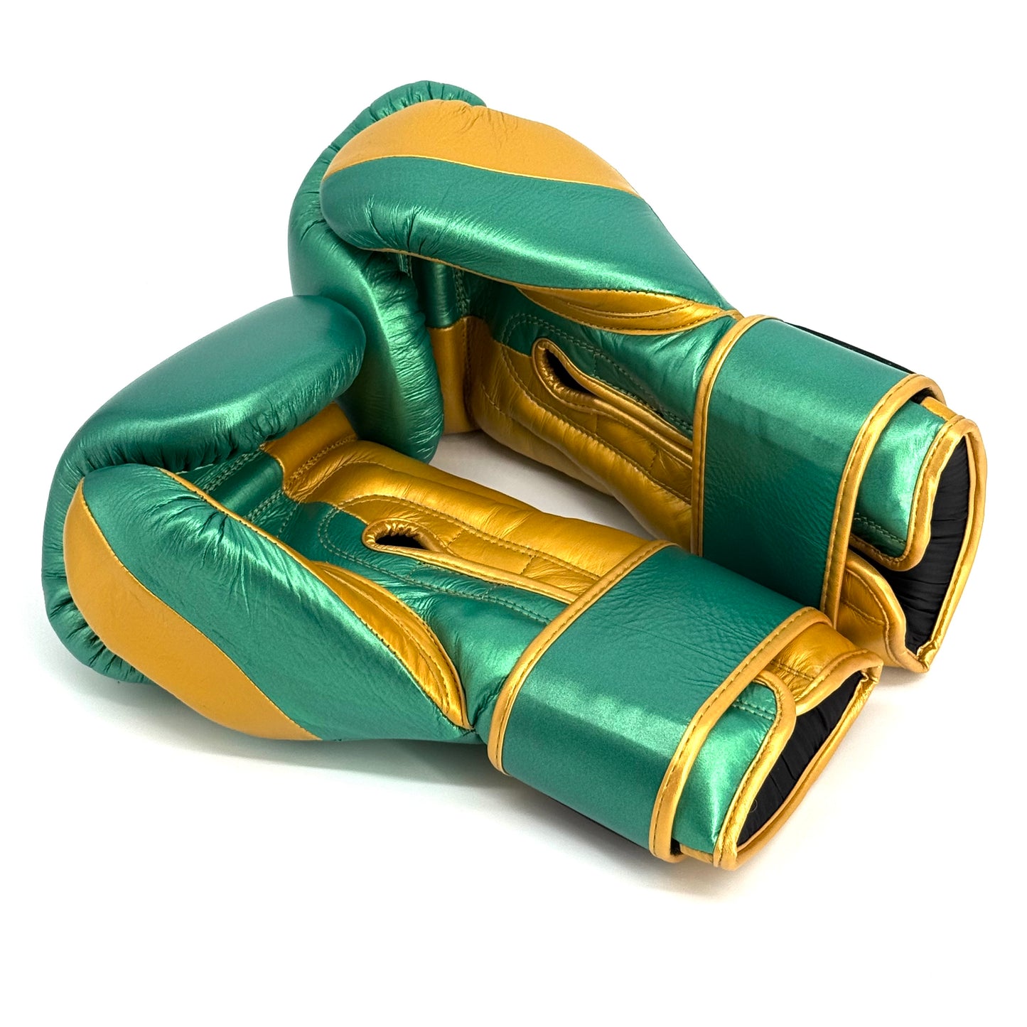 LEAD Pro-Tech Gloves Velcro (Metallic Green-Gold)