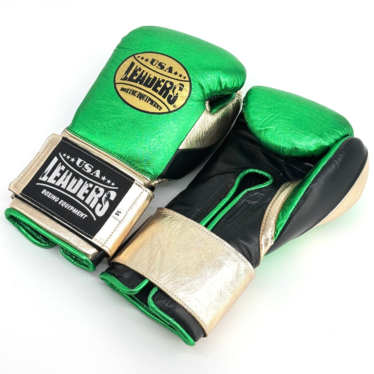SuperLEAD MEX Boxing Gloves (Metallic Green- Gold-Black)