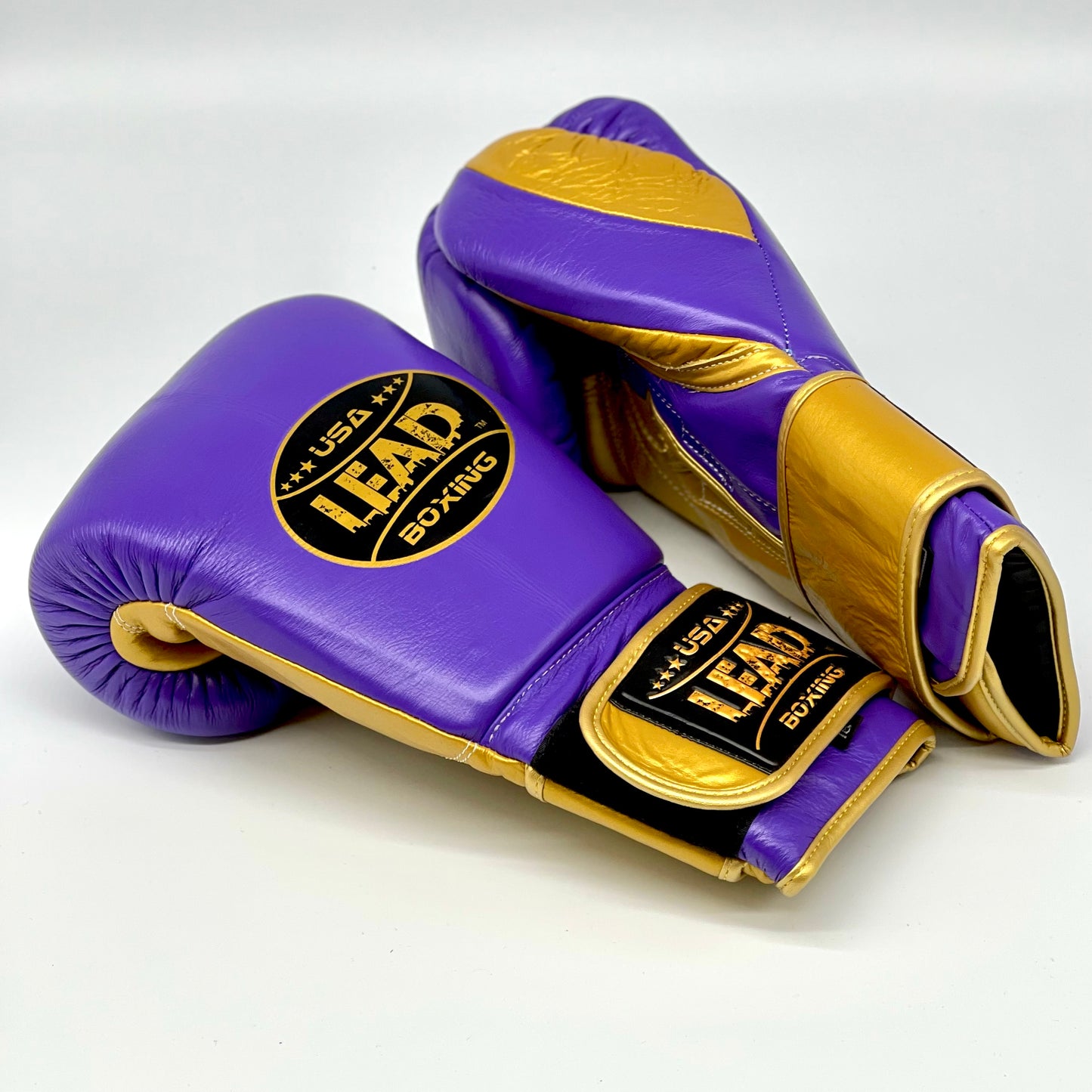LEAD PRO Training Velcro Gloves (Purple/Gold)