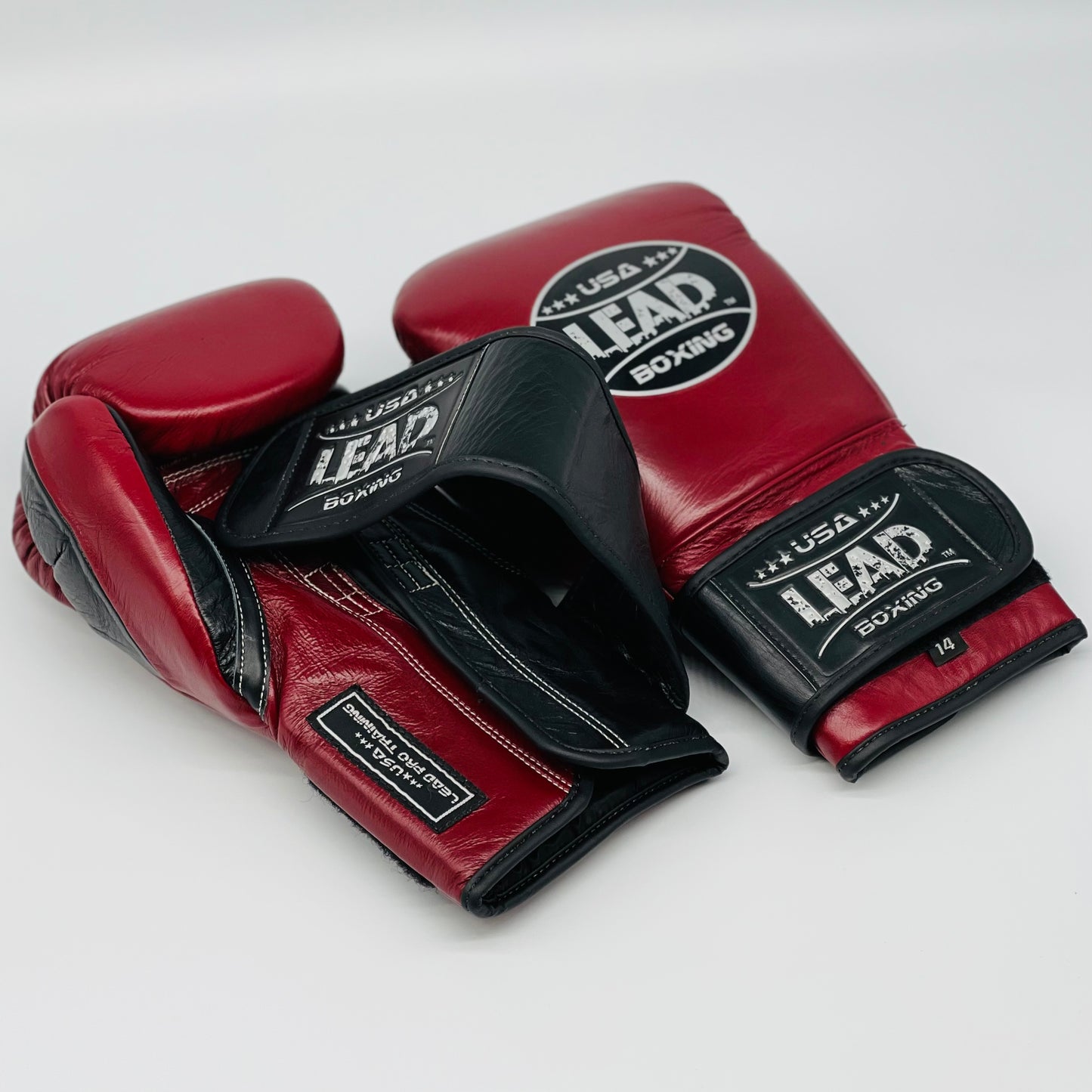 LEAD Pro Training Gloves (Maroon/Black/Silver) Velcro Closure