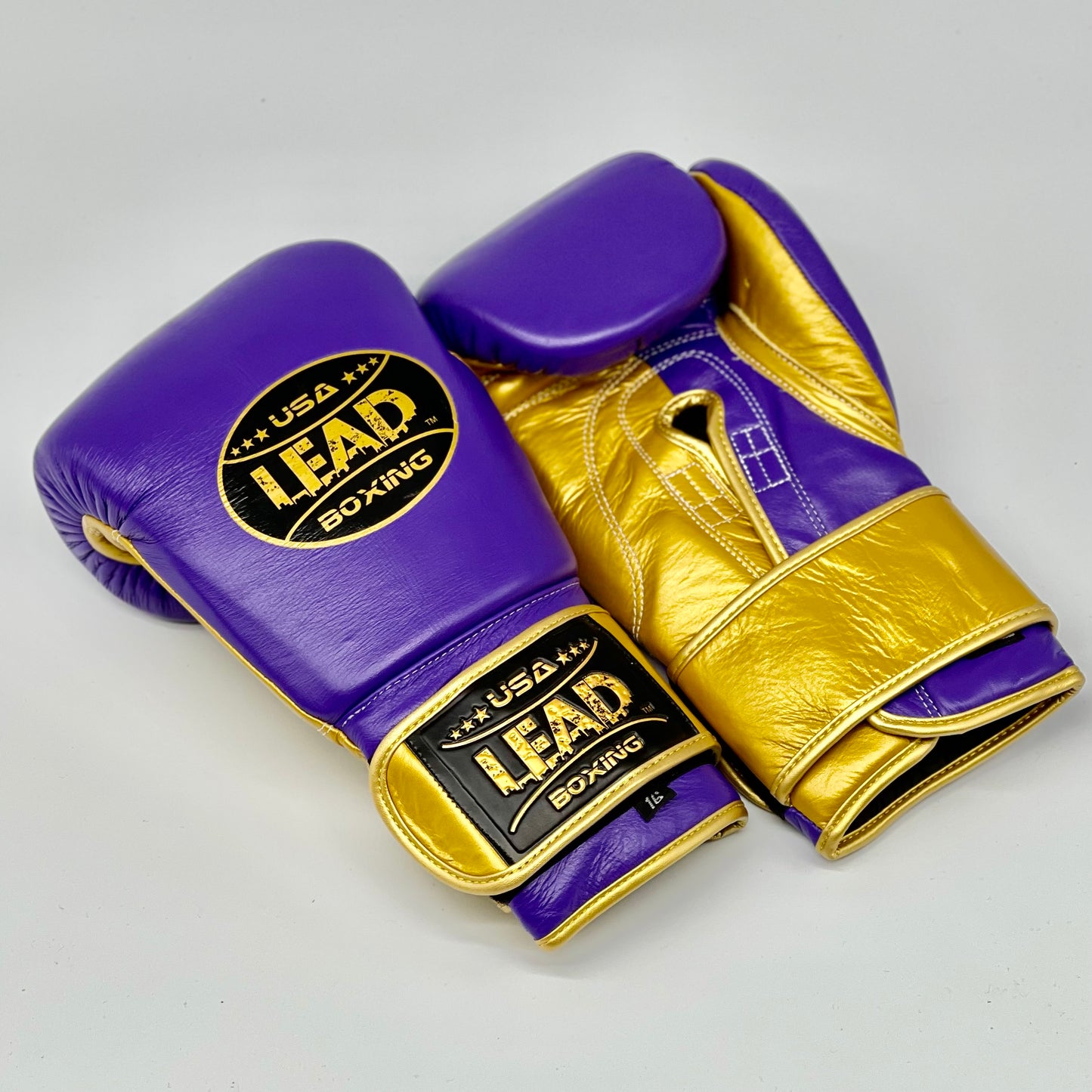 LEAD PRO Training Velcro Gloves (Purple/Gold)