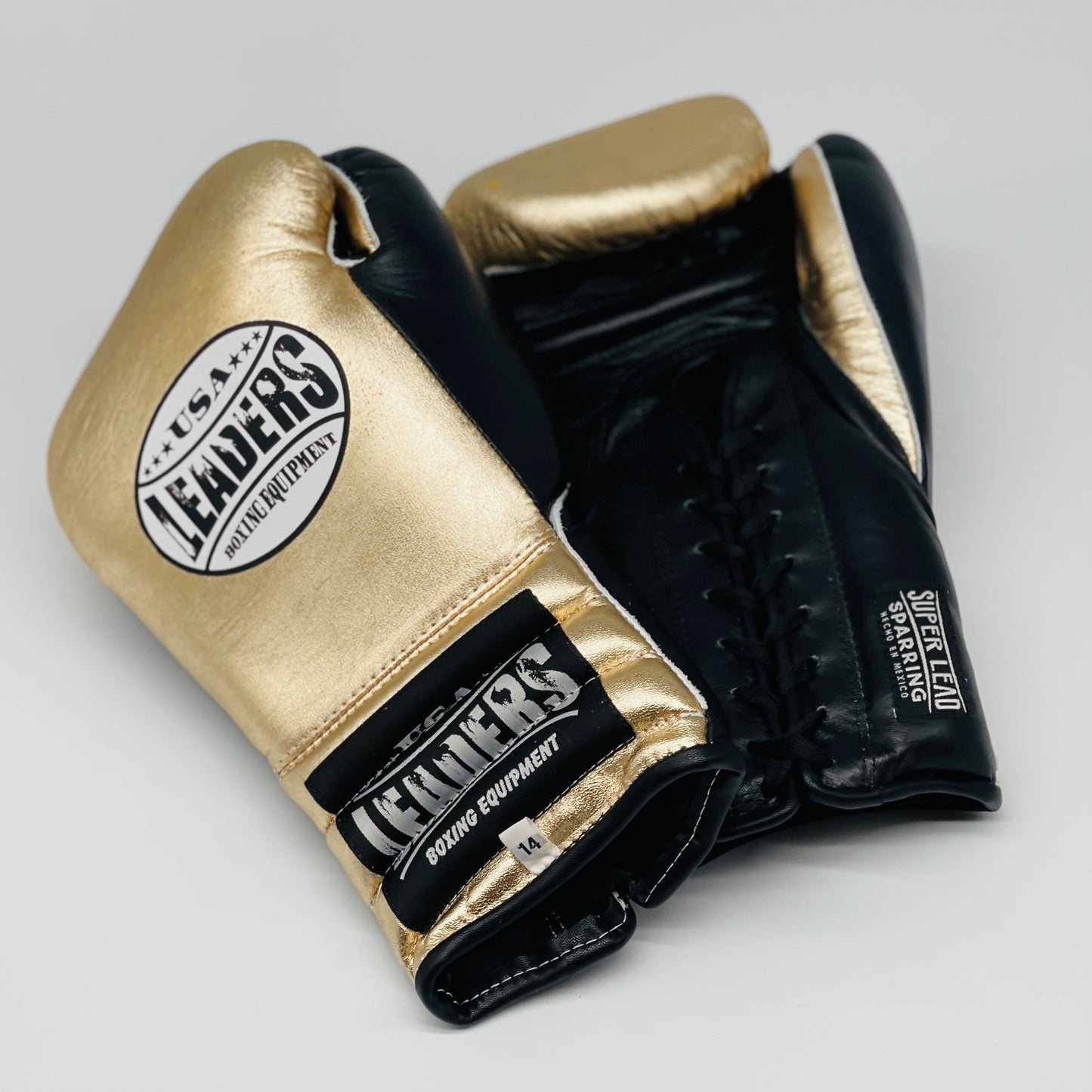 SuperLEAD MEX Boxing Gloves LACED (Gold / Black)