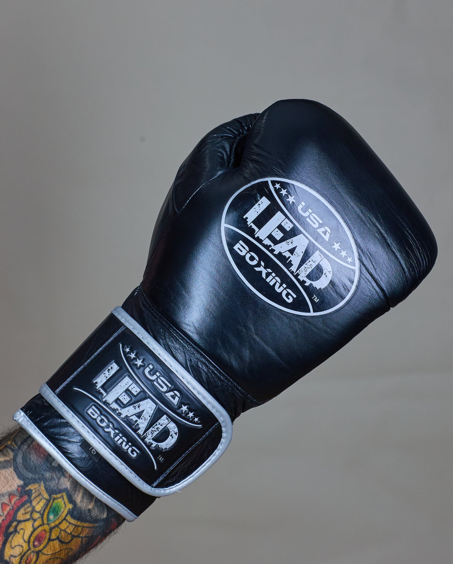 LEAD PRO Training  Velcro Gloves ( Black- Silver Logo )