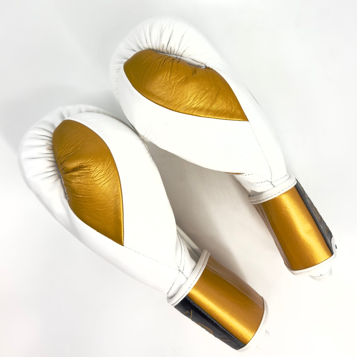 LEAD Boxing Fight Training Gloves (White-Gold), Velcro