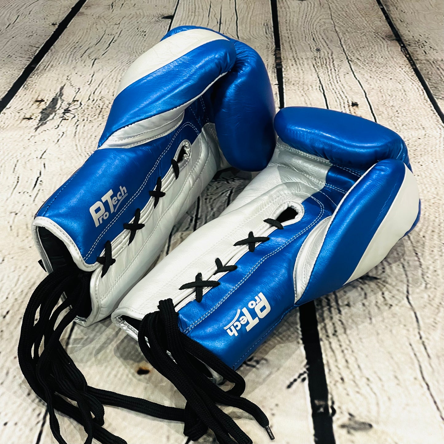 LEAD PRO-TECH Sparring  Gloves ( Metallic Blue/Silver   )