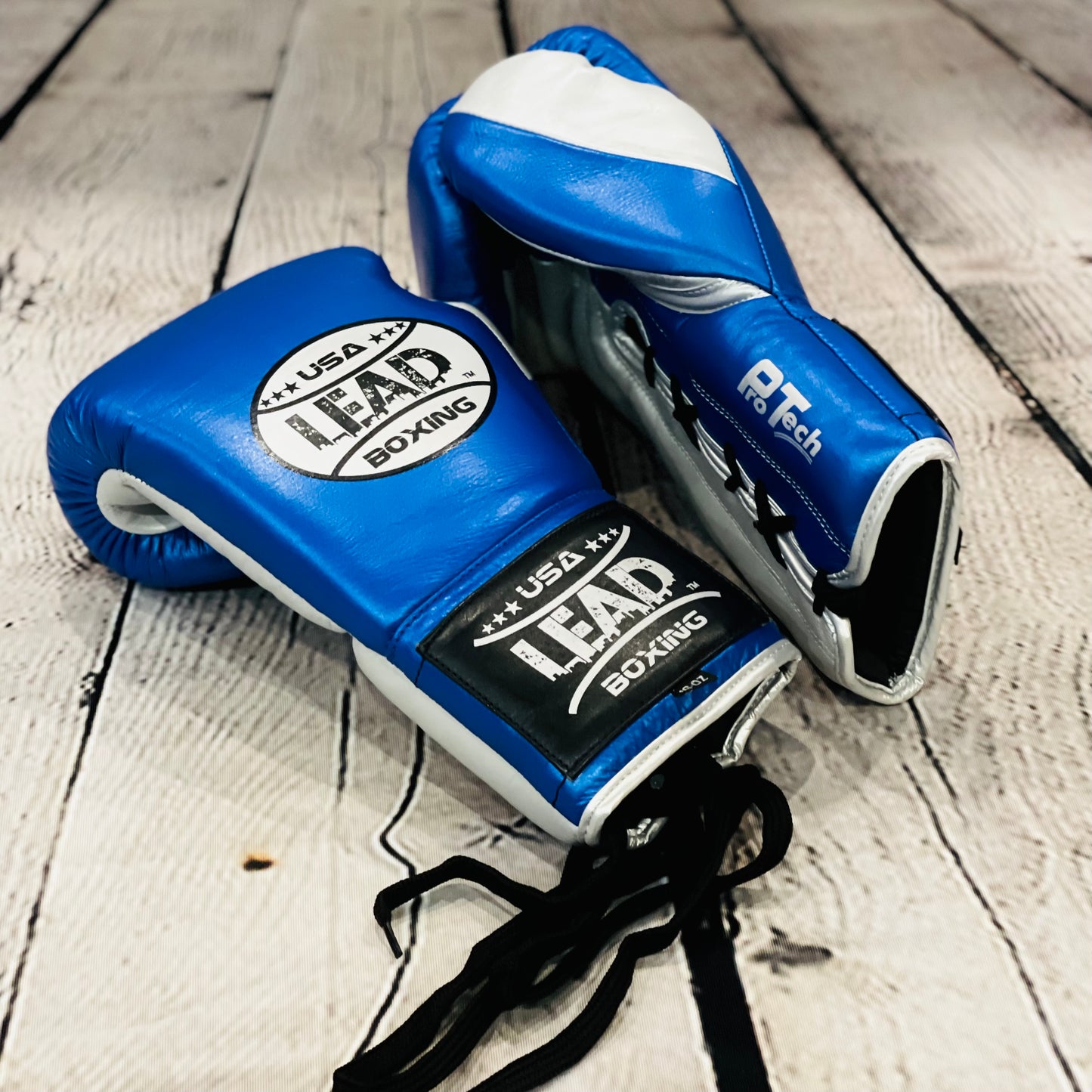 LEAD PRO-TECH Sparring  Gloves ( Metallic Blue/Silver   )