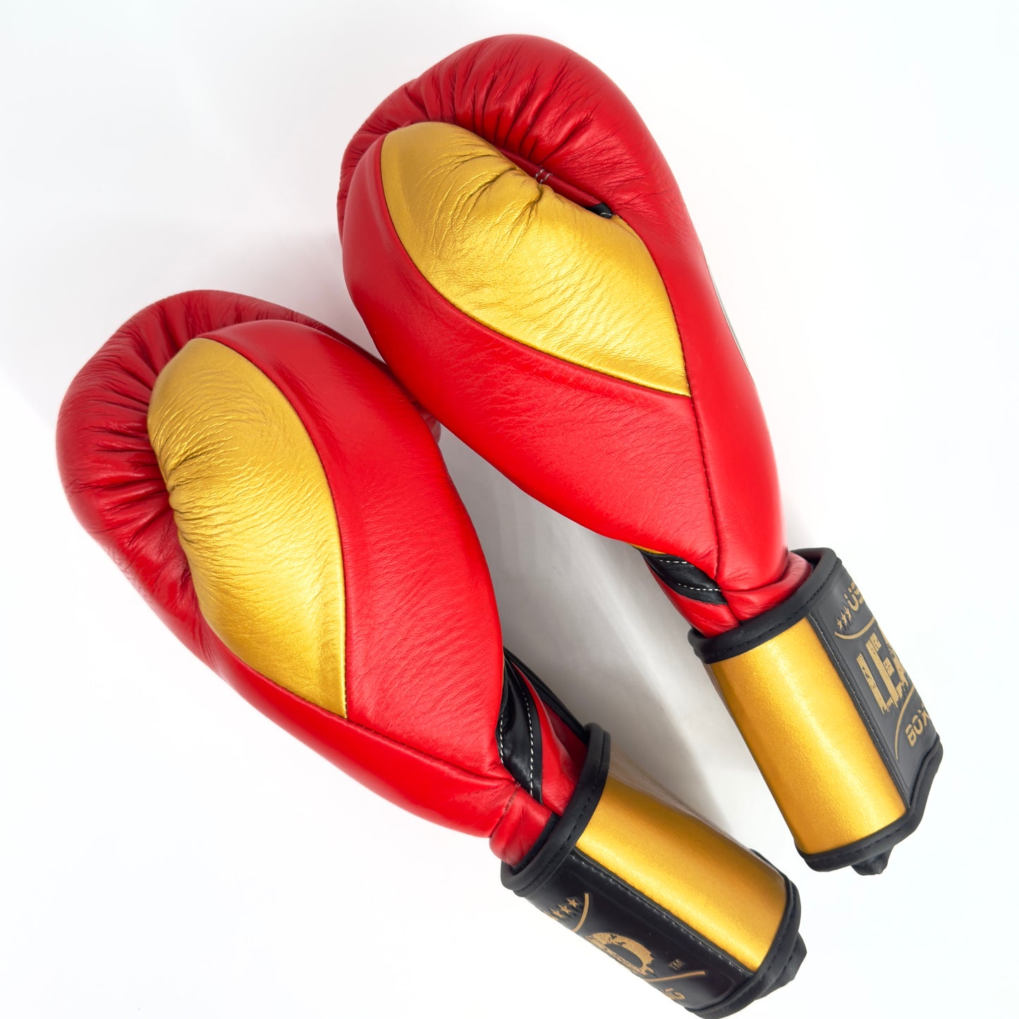 LEAD Boxing Fight Training Gloves (Red-Gold), Velcro