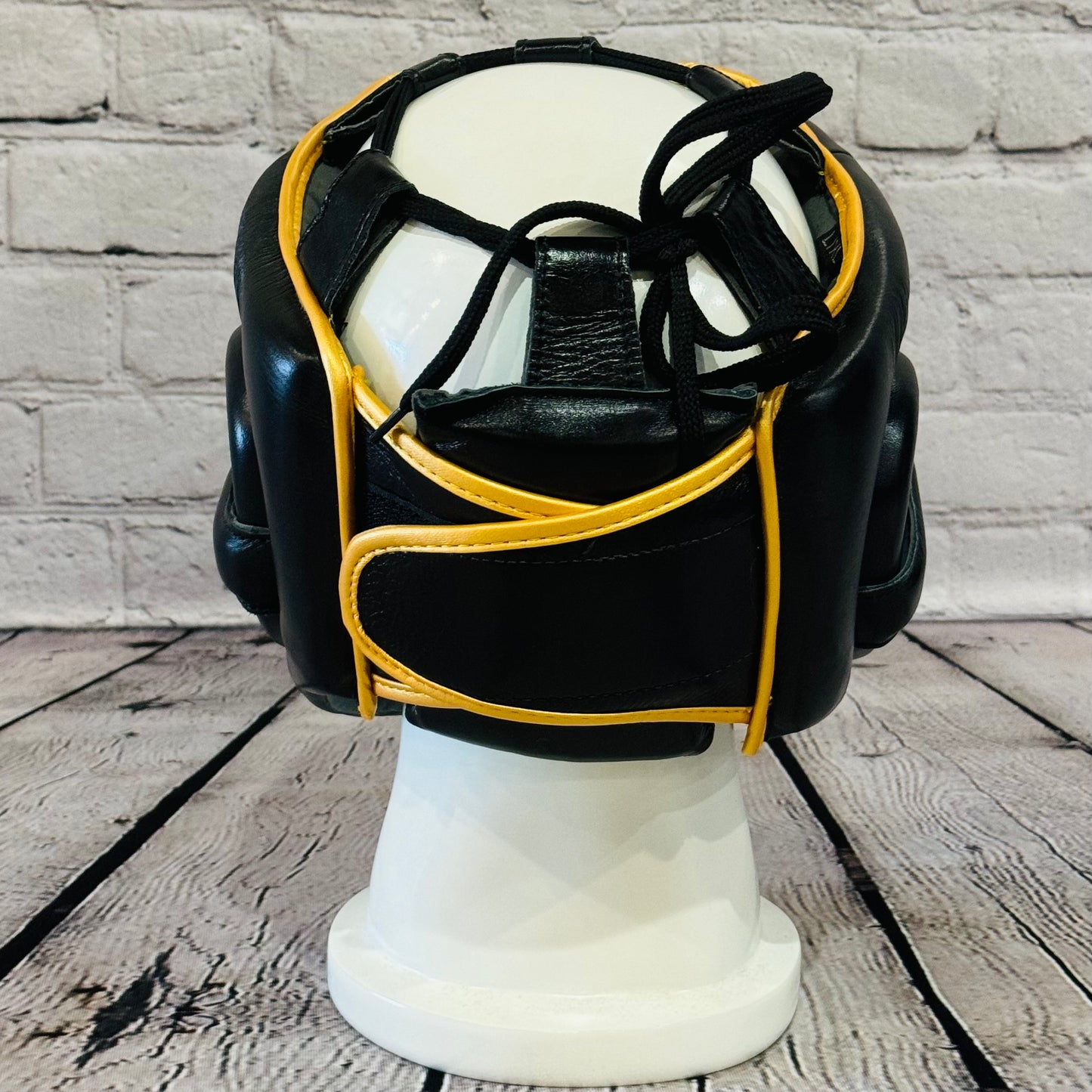 LEAD Open-Face Headgear (Black - Gold Logo)