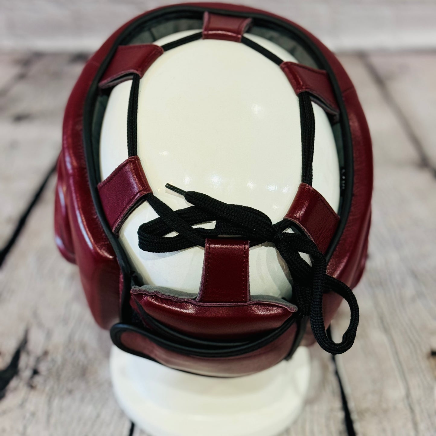 LEAD Open-Face Headgear (Maroon - Silver Logo)