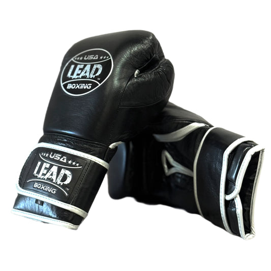 LEAD PRO Training  Velcro Gloves ( Black- Silver Logo )