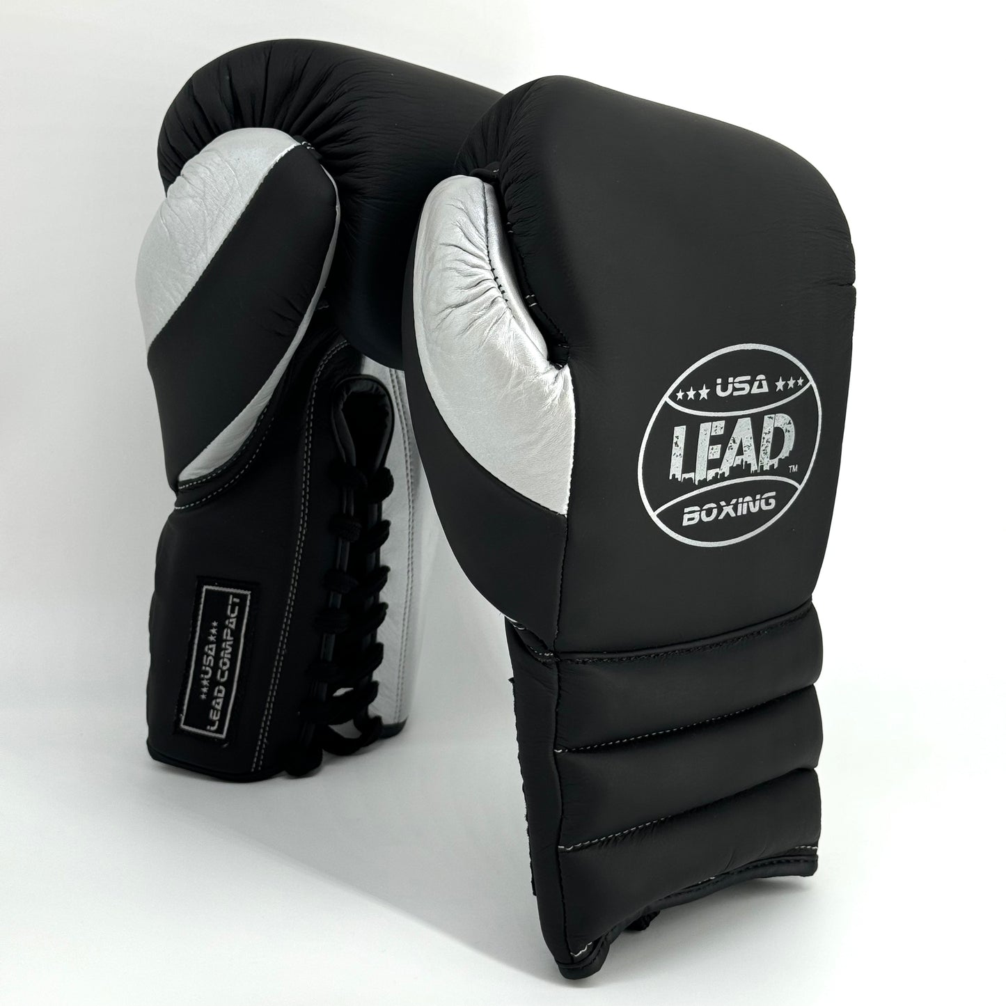 Lead Compact Sparring Gloves (Black Matte -Silver )
