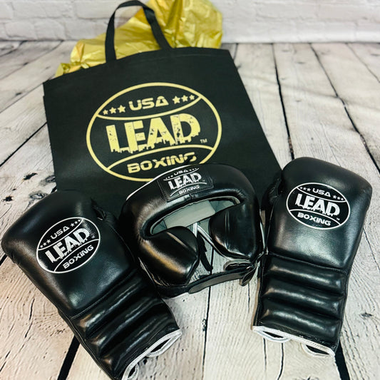 LEAD Boxing Sparring Set ( Black -Silver)