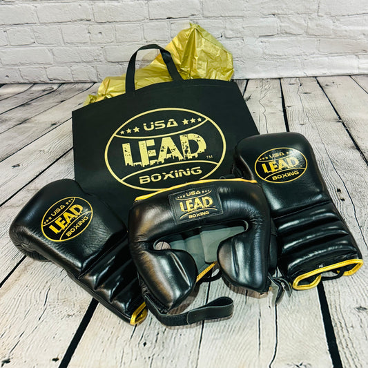 LEAD Boxing Sparring Set ( Black -Gold )
