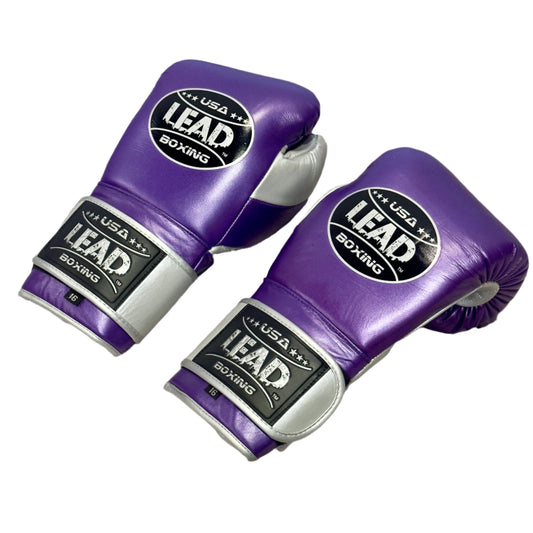 LEAD PRO Training  Velcro Gloves (Purple Metallic -Silver)