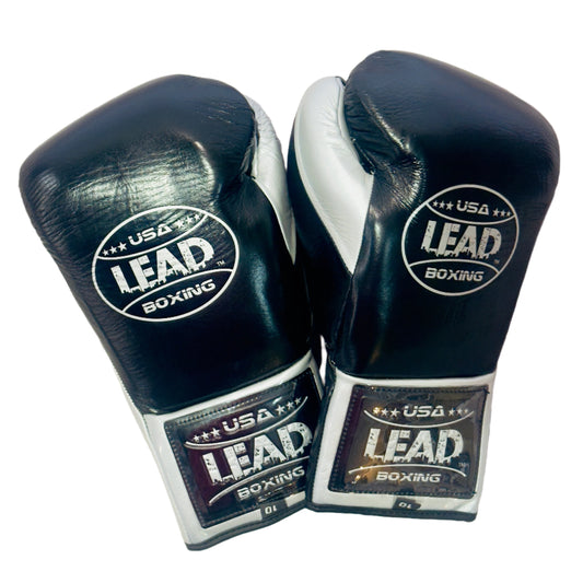 LEAD Boxing Fight Gloves (Black-Silver)