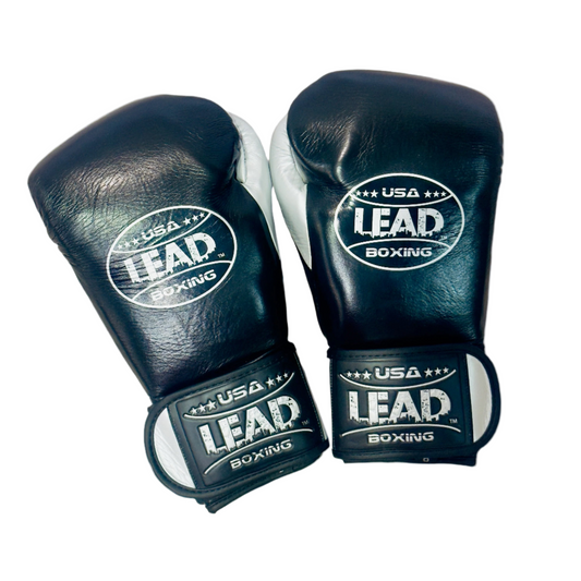 LEAD Boxing Fight Training Gloves (Black-Silver), Velcro