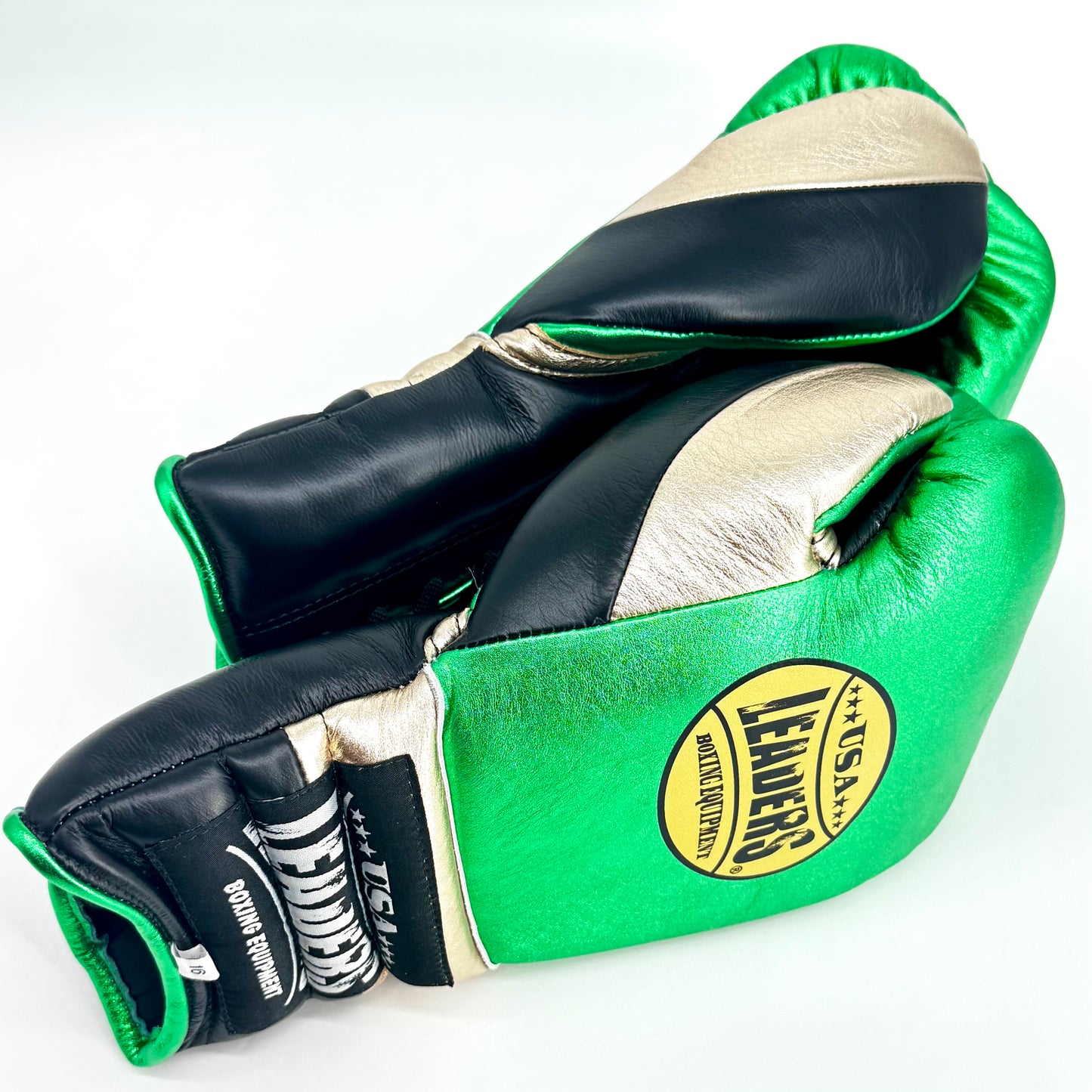 SuperLEAD MEX  Boxing Gloves LACED (Green -Gold -Black)