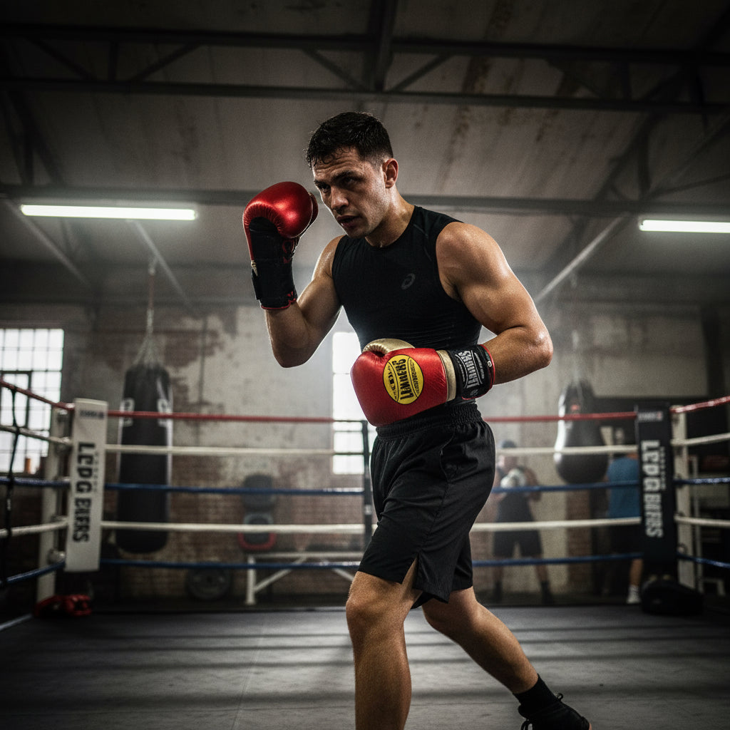 SuperLEAD MEX  Boxing Gloves LACED (Red-Gold -Black)