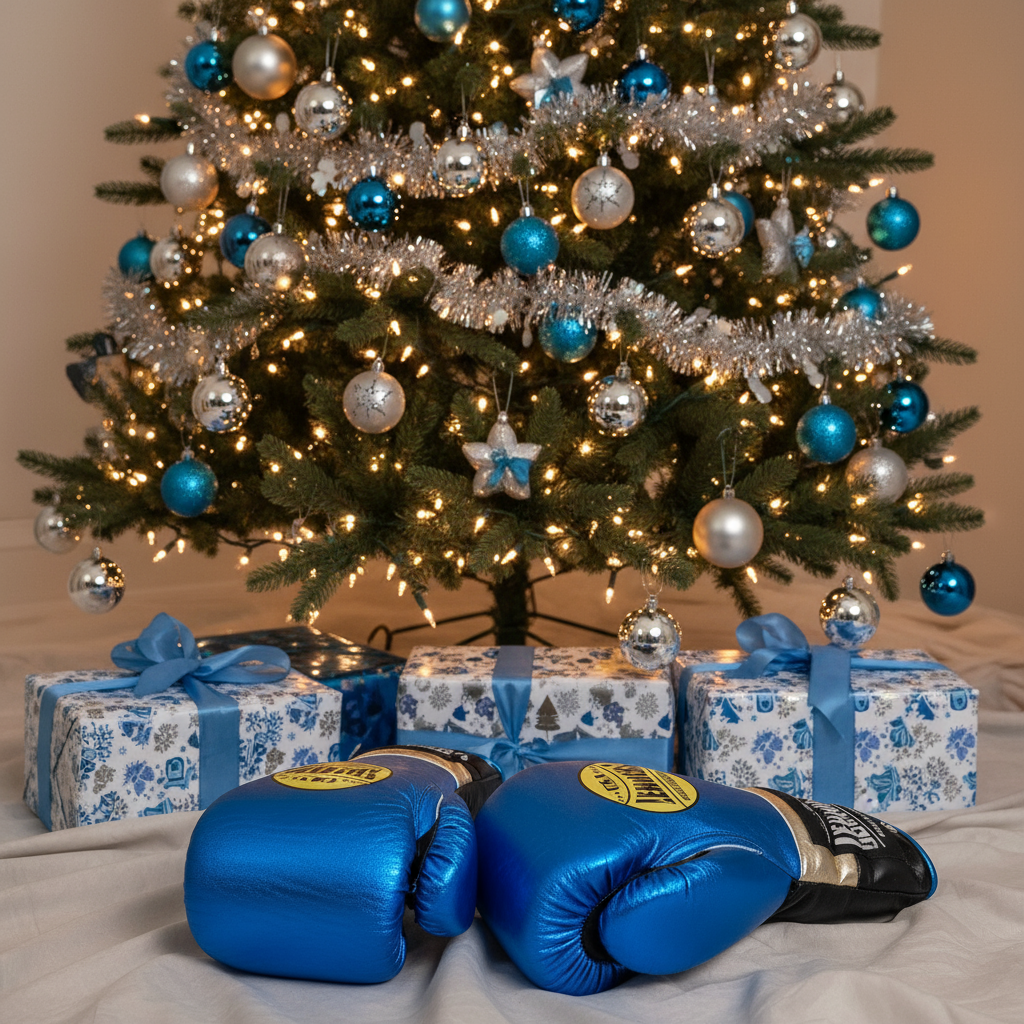 SuperLEAD MEX  Boxing Gloves LACED (Blue-Gold -Black)