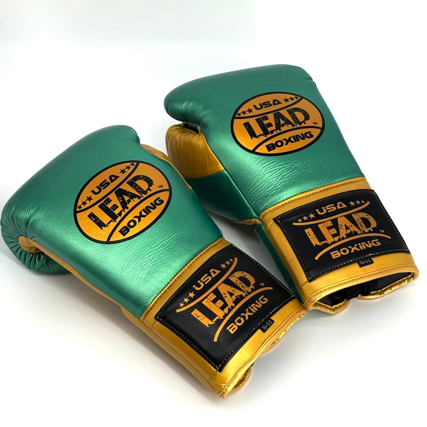 LEAD PRO-TECH Sparring  Gloves (Metallic Green /Gold)