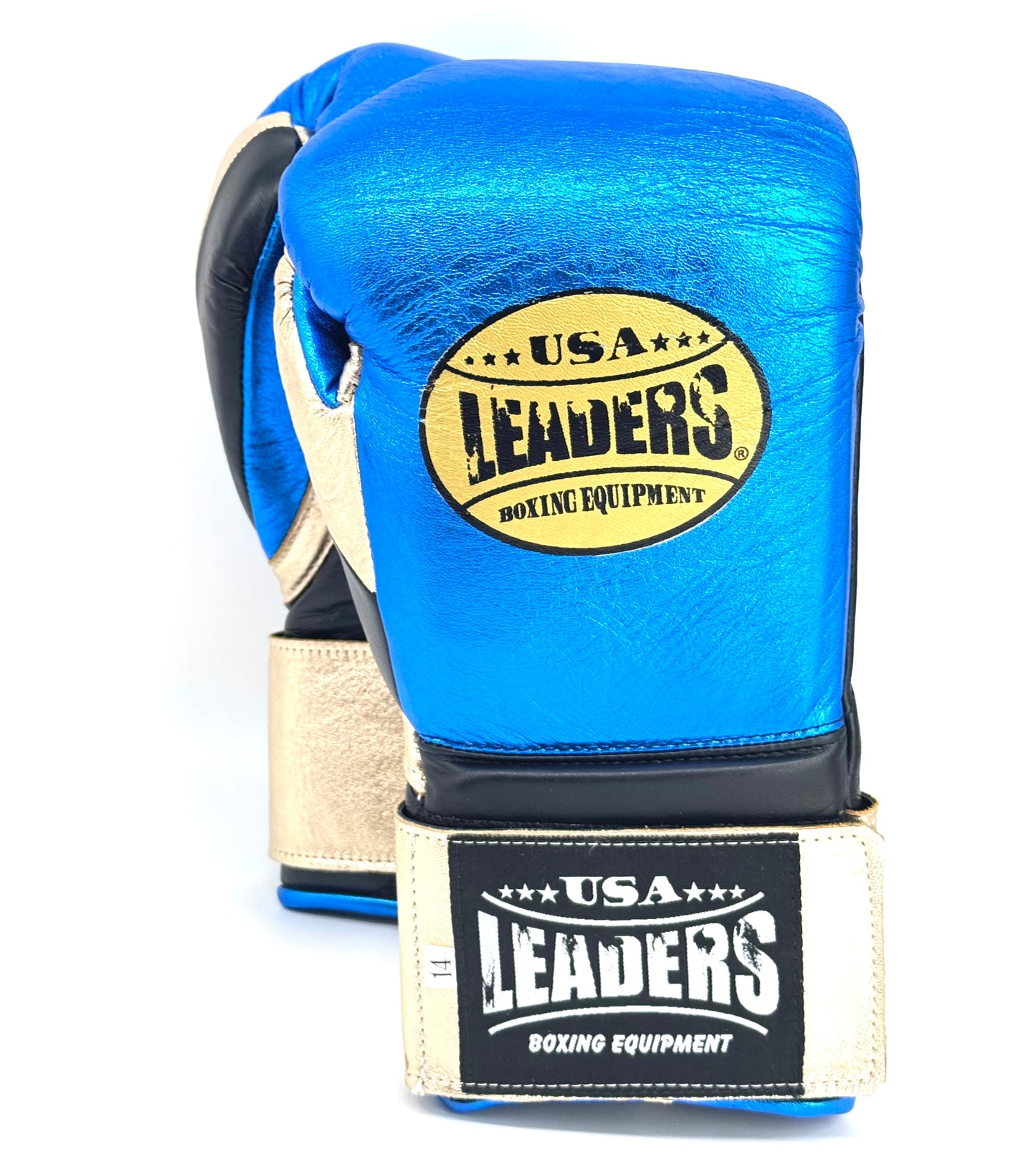 SuperLEAD MEX Boxing Gloves  (Metallic Blue- Gold-Black)