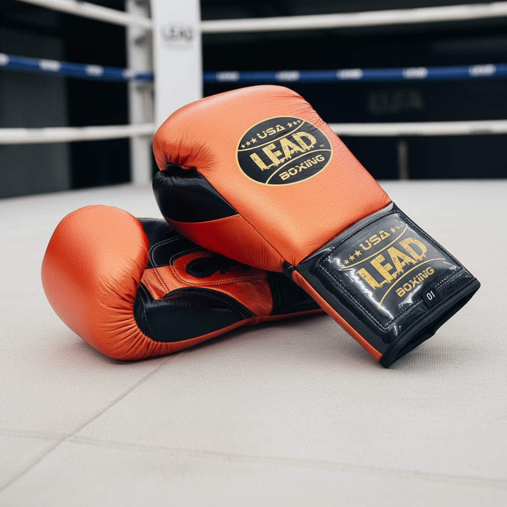 LEAD Boxing Fight Gloves (Metallic Red -Black) (Copy)