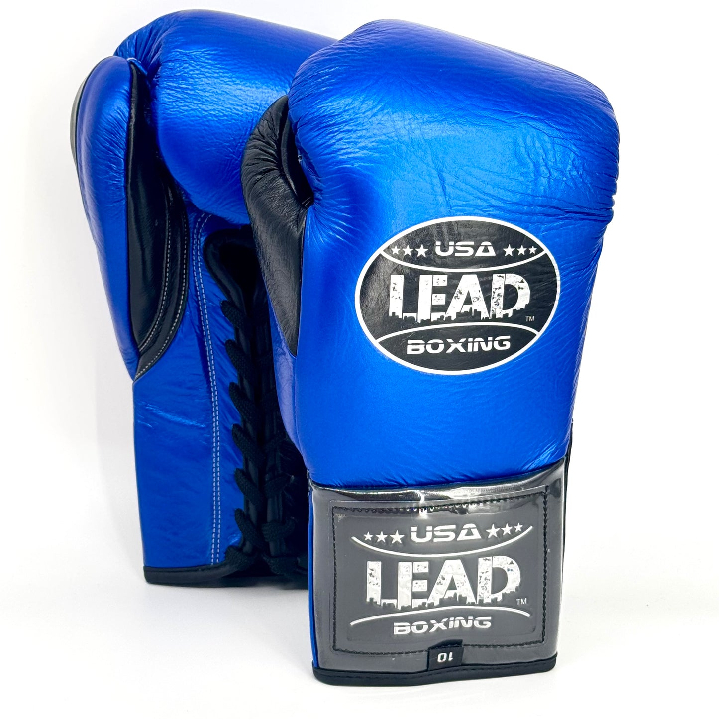 LEAD Boxing Fight Gloves (Metallic Blue-Black)