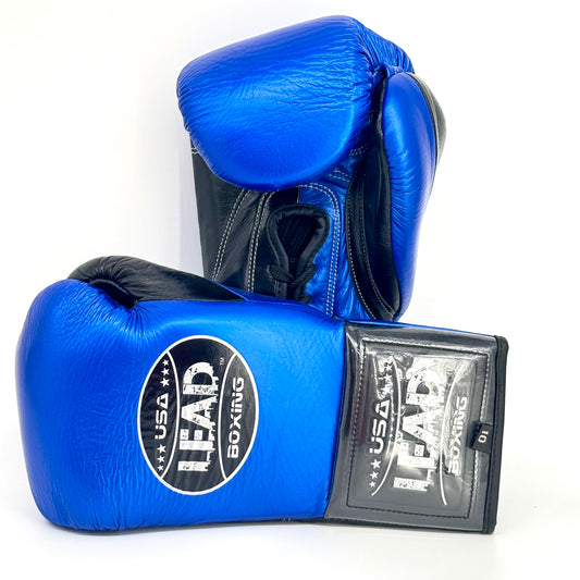 LEAD Boxing Fight Gloves (Metallic Blue-Black)