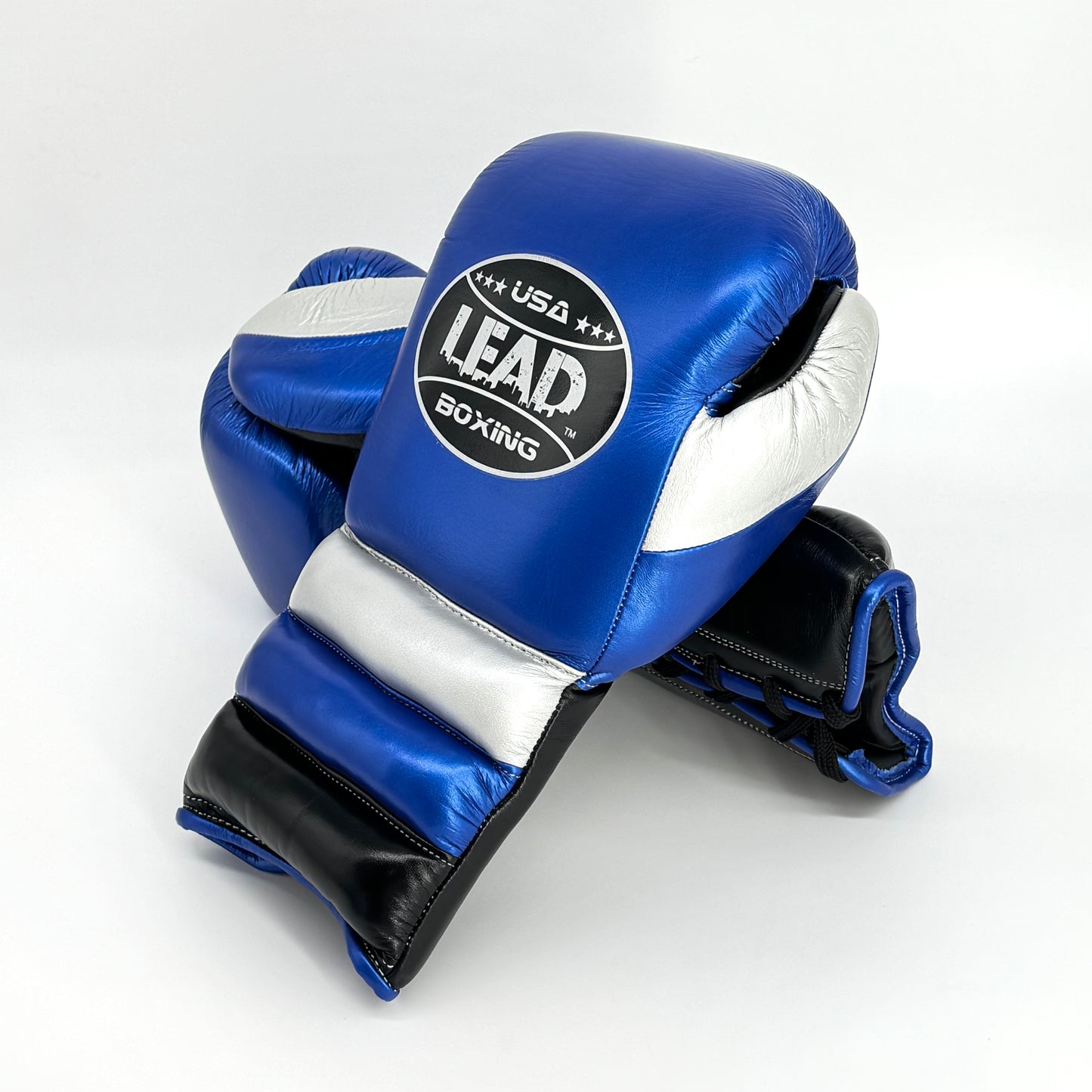 LEAD ELITE SPARRING Gloves  ( Metallic Blue-Black-Silver )