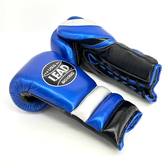 LEAD ELITE SPARRING Gloves  ( Metallic Blue-Black-Silver )