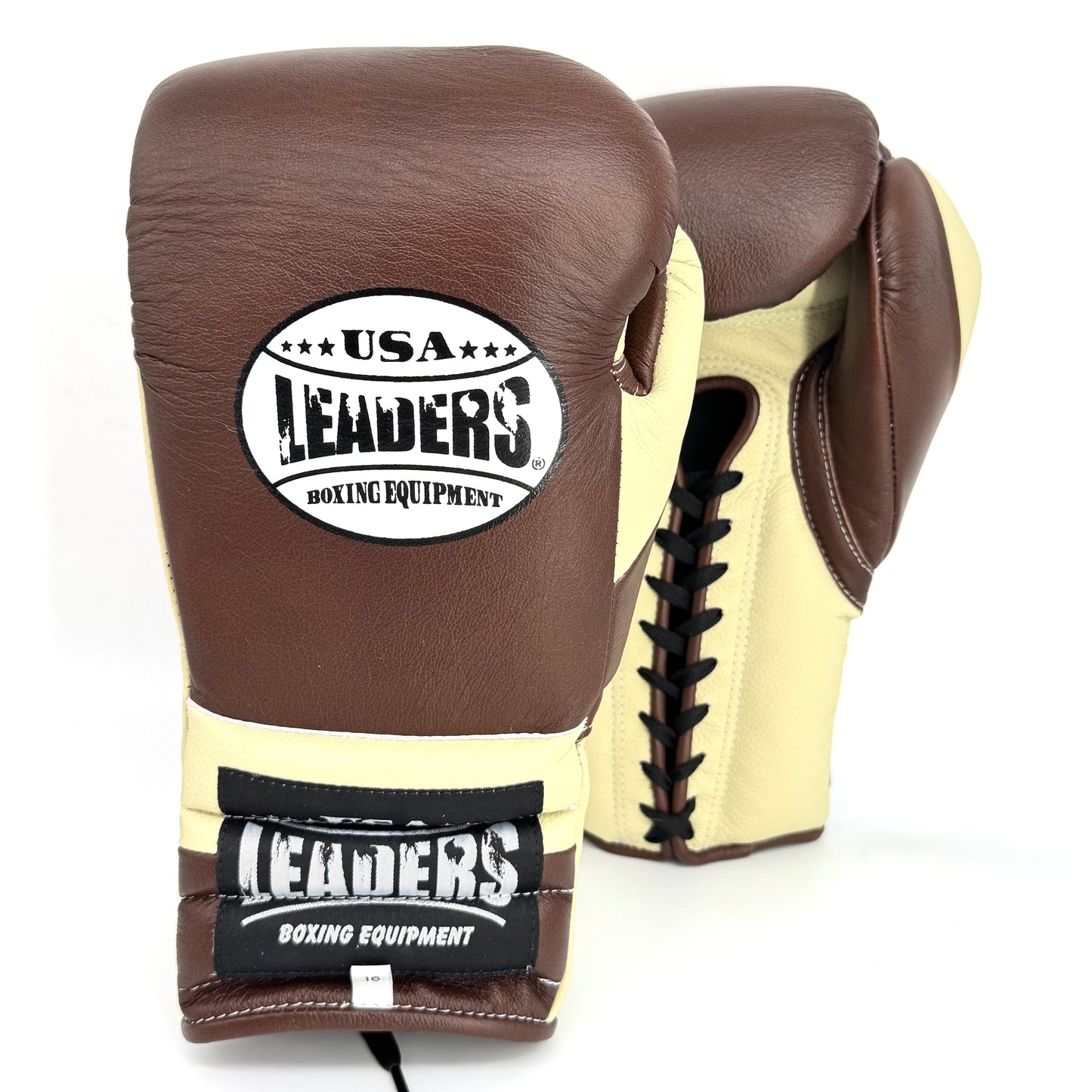 SuperLEAD MEX  Boxing Gloves LACED ( Brown- Cream)