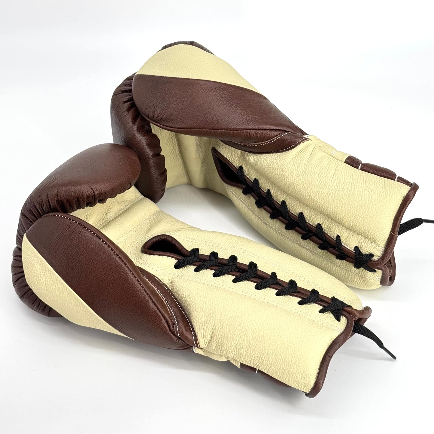 SuperLEAD MEX  Boxing Gloves LACED ( Brown- Cream)