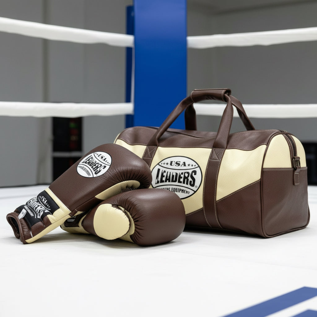 SuperLEAD MEX  Boxing Gloves LACED ( Brown- Cream)